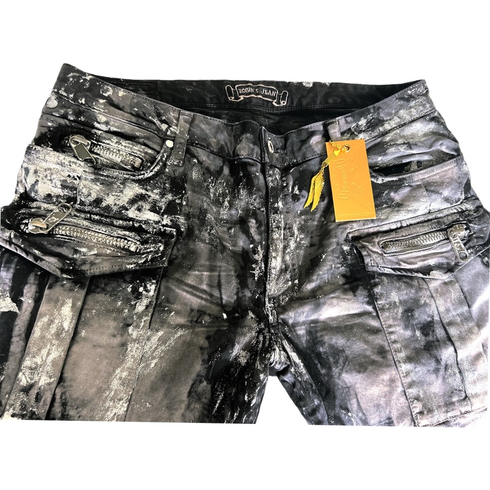 Robin's Jean Black and Gray Cargo Pants - Picture 2 of 11